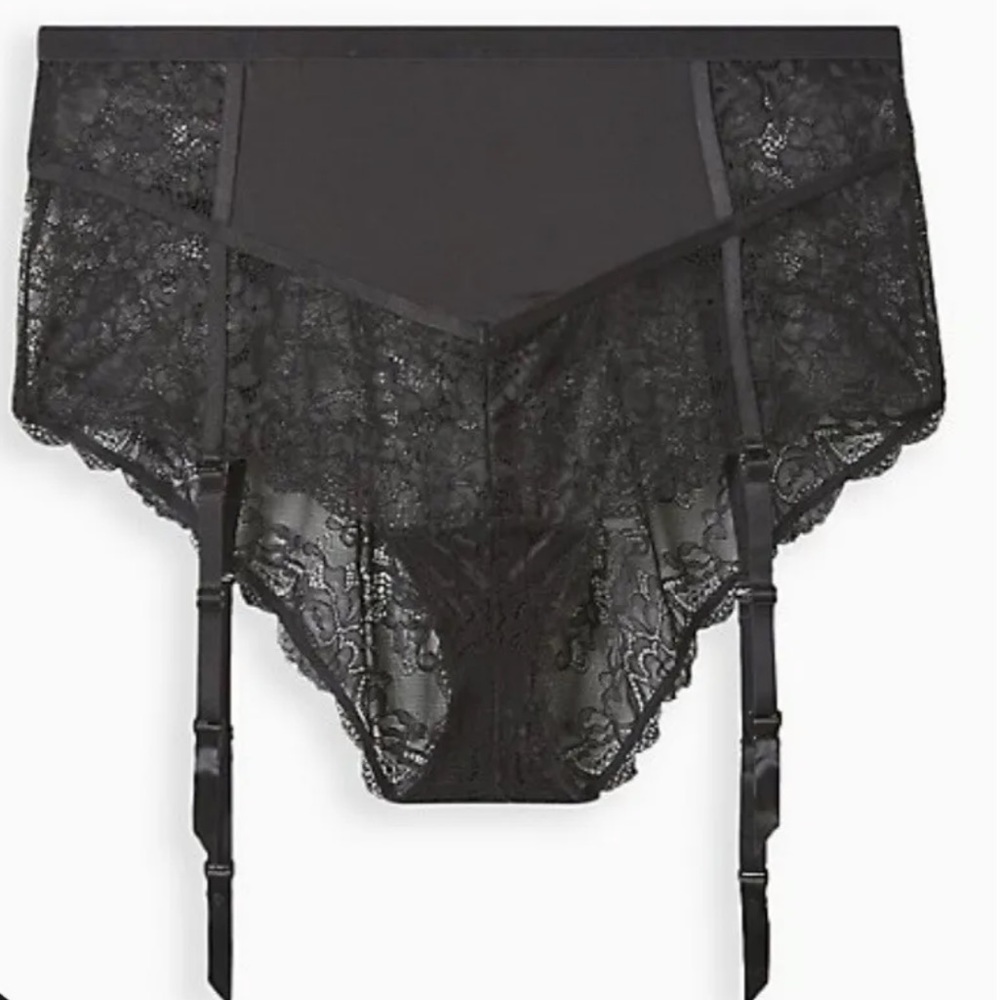 BNWT Torrid Black Lace High Waisted Cheeky Garter Panty Sz L/XL